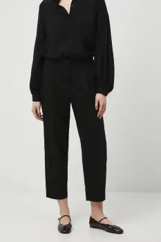 Medicine pantaloni culoarea negru, lat, medium waist imagine