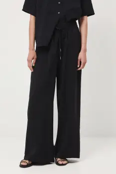 Medicine pantaloni culoarea negru, lat, medium waist imagine