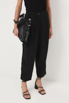 Medicine pantaloni culoarea negru, lat, medium waist imagine