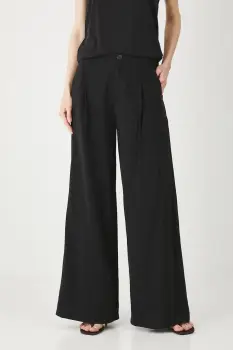 Medicine pantaloni culoarea negru, lat, medium waist imagine