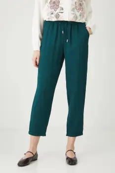 Medicine pantaloni culoarea verde, fason chinos, medium waist imagine
