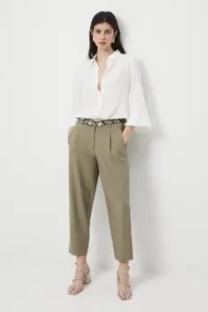 Medicine pantaloni culoarea verde, lat, medium waist imagine