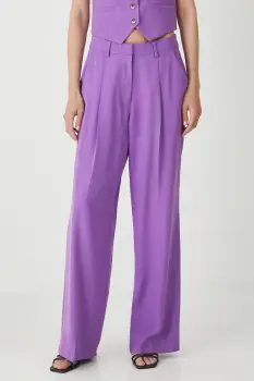 Medicine pantaloni culoarea violet, lat, high waist imagine