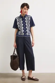 Medicine pantaloni culottes pentru femei, din lyocell imagine