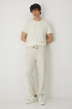 Medicine pantaloni de trening barbati, culoarea bej, melanj imagine