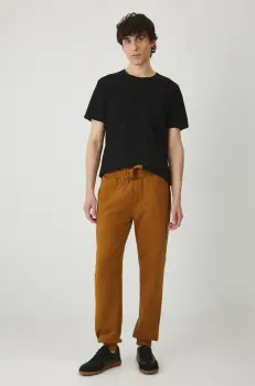 Medicine pantaloni de trening barbati, culoarea maro, neted imagine