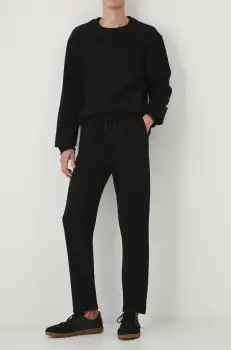 Medicine pantaloni de trening barbati, culoarea negru, neted imagine