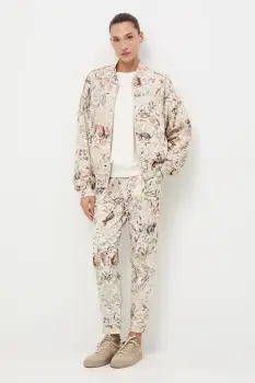 Medicine pantaloni de trening culoarea bej, modelator imagine