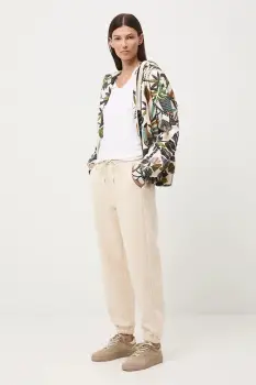 Medicine pantaloni de trening culoarea bej, neted imagine