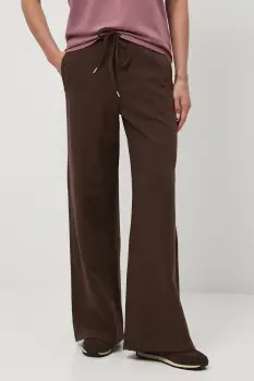 Medicine pantaloni de trening culoarea maro, lat, medium waist imagine