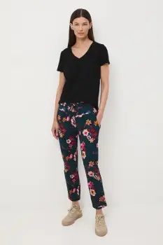 Medicine pantaloni de trening din bumbac culoarea turcoaz, cu model imagine