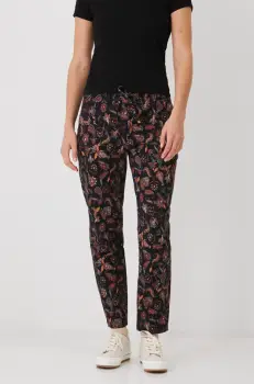 Medicine pantaloni de trening din bumbac femei, culoarea negru, modelator imagine