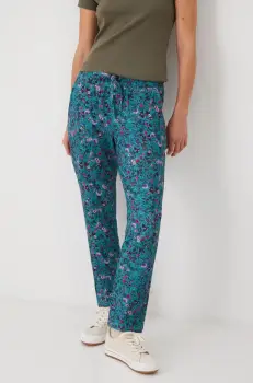 Medicine pantaloni de trening din bumbac femei, culoarea verde, modelator imagine