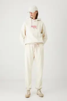 Medicine pantaloni de trening femei, culoarea bej, uni imagine