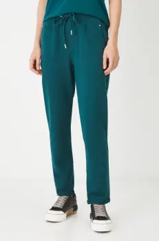 Medicine pantaloni de trening femei, culoarea verde, drept, medium waist imagine
