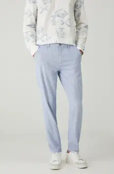 Medicine pantaloni din in barbati, drept imagine