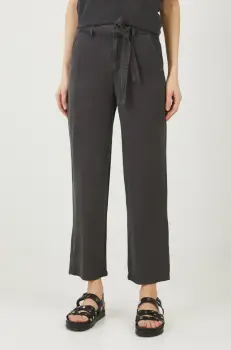 Medicine pantaloni femei, culoarea gri, drept, medium waist imagine