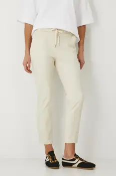 Medicine pantaloni femei, culoarea negru, fason chinos, medium waist imagine