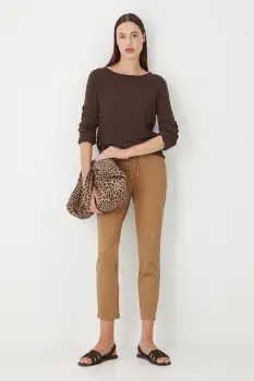 Medicine pantaloni femei, culoarea negru, fason chinos, medium waist imagine