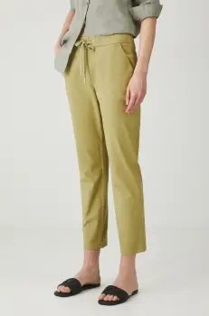 Medicine pantaloni femei, culoarea negru, fason chinos, medium waist imagine