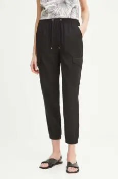 Medicine pantaloni femei, culoarea negru, medium waist imagine