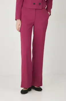 Medicine pantaloni femei, culoarea rosu, drept, medium waist imagine