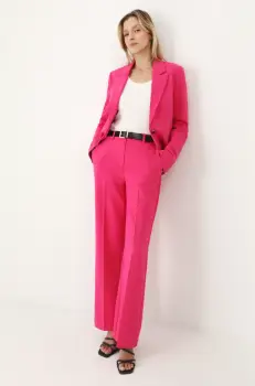 Medicine pantaloni femei, culoarea roz, lat, medium waist imagine