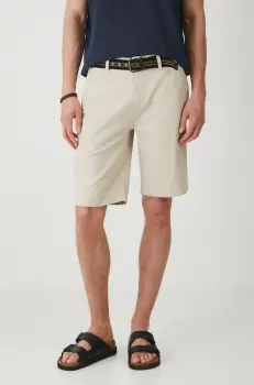 Medicine pantaloni scurti barbati, culoarea bej, melanj imagine