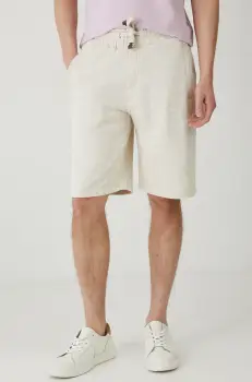 Medicine pantaloni scurti barbati, culoarea bej, melanj imagine