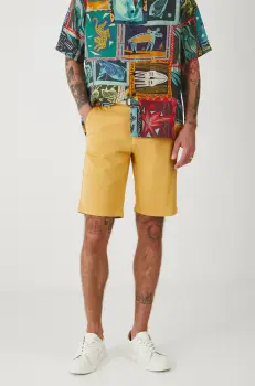 Medicine pantaloni scurti barbati, culoarea galben imagine