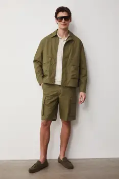 Medicine pantaloni scurti cargo pentru barbati, din bumbac imagine