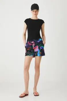 Medicine pantaloni scurti de trening culoarea negru, modelator, medium waist imagine