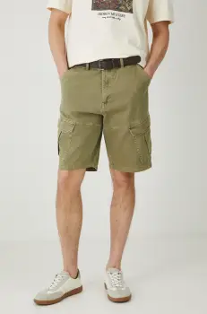 Medicine pantaloni scurti din bumbac barbati, culoarea verde imagine