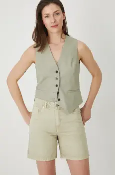 Medicine pantaloni scurti din bumbac neted, medium waist imagine