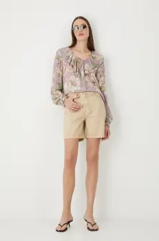 Medicine pantaloni scurti din bumbac neted, medium waist imagine