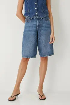 Medicine pantaloni scurti din bumbac uni, high waist imagine