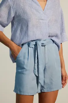 Medicine pantaloni scurti femei, neted, high waist imagine