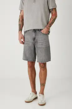 Medicine pantaloni scurti jeans barbati, culoarea gri imagine