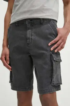 Medicine pantaloni scurti jeans barbati, culoarea gri imagine