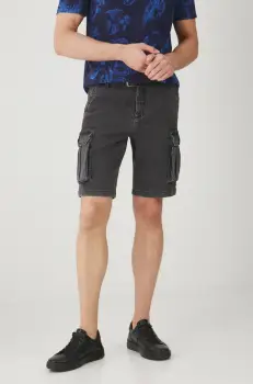 Medicine pantaloni scurti jeans barbati, culoarea gri imagine