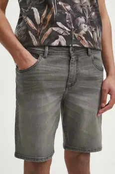 Medicine pantaloni scurti jeans barbati, culoarea negru imagine