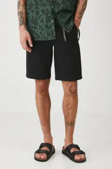 Medicine pantaloni scurti jeans barbati, culoarea negru imagine