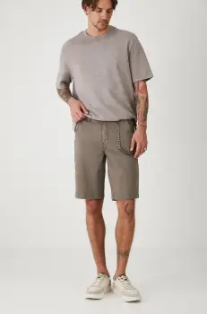 Medicine pantaloni scurti jeans barbati, culoarea verde imagine