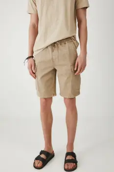 Medicine pantaloni scurti jeans culoarea bej imagine