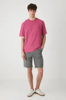 Medicine pantaloni scurti jeans culoarea gri imagine