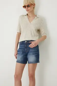 Medicine pantaloni scurti jeans femei, neted, medium waist imagine