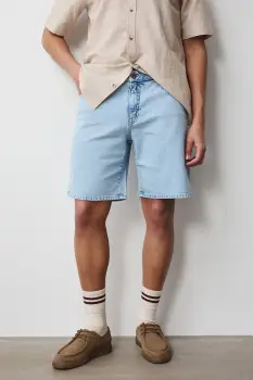 Medicine pantaloni scurti pentru barbati, din denim imagine