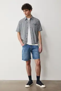 Medicine pantaloni scurti pentru barbati, din denim imagine