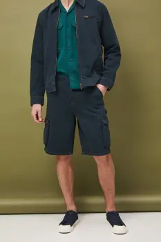 Medicine pantaloni scuti cargo pentru barbati, din denim imagine