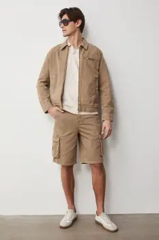 Medicine pantaloni scuti cargo pentru barbati, din denim imagine